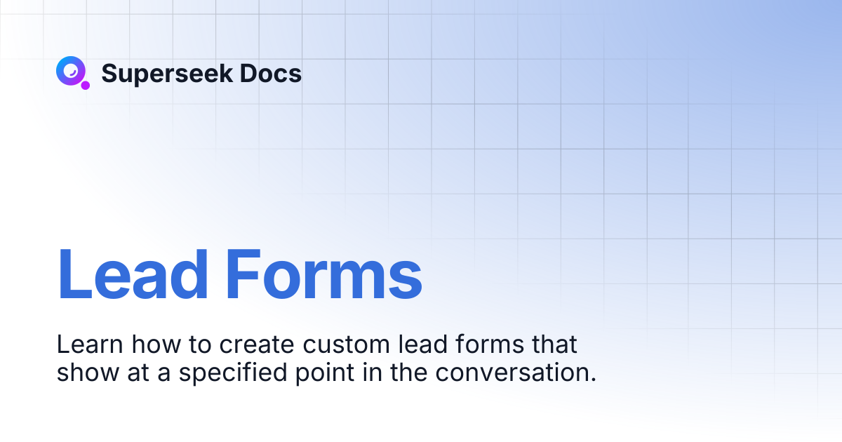 Lead Forms | Superseek Docs