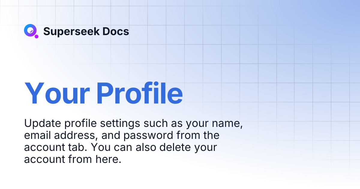 Your Profile | Superseek Docs